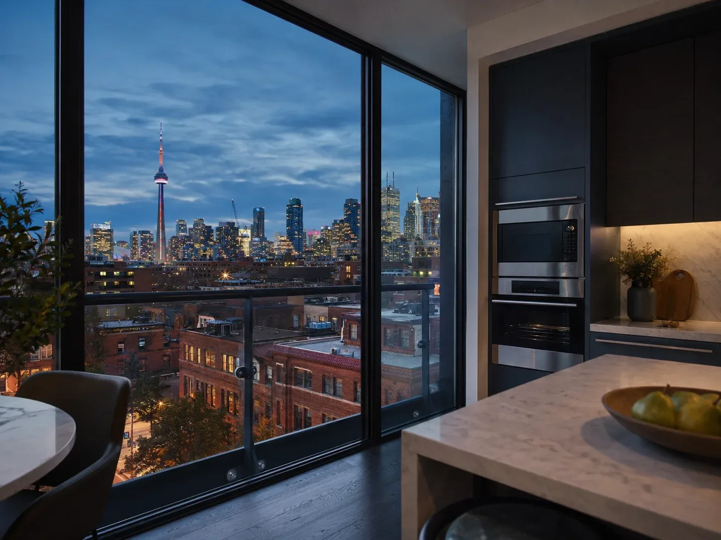 Modern kitchen with premium appliances in Old Toronto home